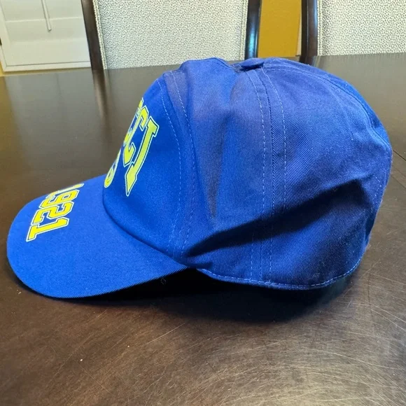 New Gucci GG Logo Blue Yellow Baseball Hat Size L - Picture 9 of 13